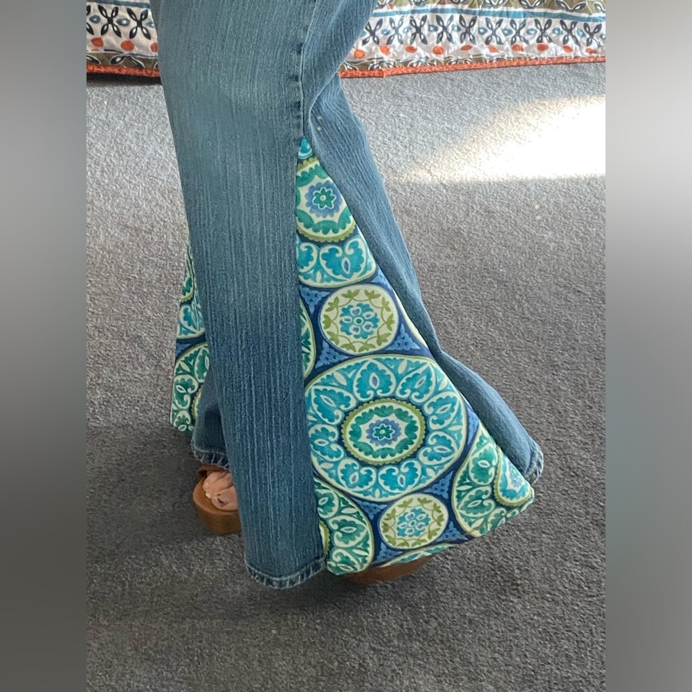 Upcycled flare bellbottom jeans